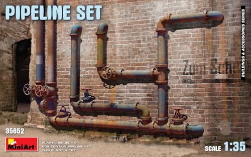 Mini Art 35652 1:35 Pipeline Set - originalgetreue Nachbildung, Modellbau, Plastik Bausatz, Basteln, Hobby, Kleben, Modellbausatz, Zusammenbauen, unlackiert, Geformte Farbe von MiniArt