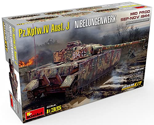 Mini Art 35339 1:35 Pz.Kpfw.IV AUSF.J Sep44 Nibe. Int.-originalgetreue Nachbildung, Modellbau, Plastik Bausatz, Basteln, Hobby, Kleben, Modellbausatz, Zusammenbauen, unlackiert von MiniArt