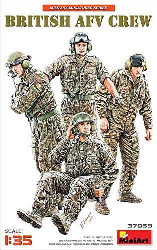 Mini Art 37059 1:35 Fig. Brit Panzerbesatzung (4) - originalgetreue Nachbildung, Modellbau, Plastik Bausatz, Basteln, Hobby, Kleben, Modellbausatz, Figuren Bausatz von MiniArt