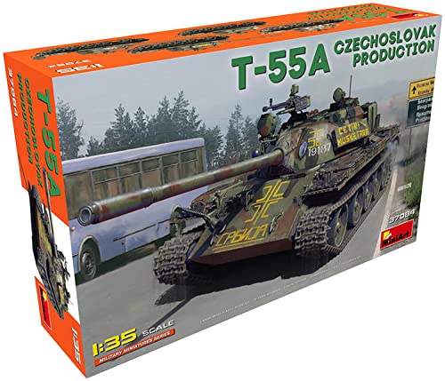 Mini Art 37084 1:35 T-55A Tschechische Prod.-originalgetreue Nachbildung, Modellbau, Plastik Bausatz, Basteln, Hobby, Kleben, Modellbausatz, Zusammenbauen, unlackiert von MiniArt