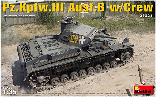 Mini Art 35221 1:35 Dt. Pz.Kpfw.III AUSF.B m. Crew (5) - originalgetreue Nachbildung, Modellbau, Plastik Bausatz, Basteln, Hobby, Kleben, Modellbausatz, Zusammenbauen, unlackiert, Mittel von MiniArt