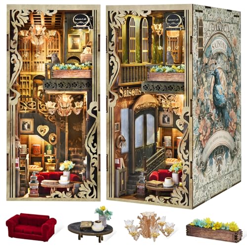 MiniCity Book Nook Bausatz, 3D Miniatur Puppenhaus Bücherecke Bausatz mit LED Licht-Saisons Café MiniCity Book Nook Bausatz, 3D Miniatur Puppenhaus Bücherecke Bausatz mit LED Licht-Saisons Café von MiniCity