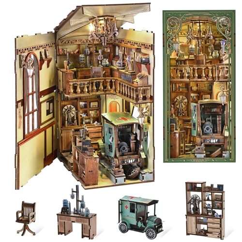 MiniCity Book Nook Bausatz, 3D Miniatur Puppenhaus Bücherecke Bausatz mit LED Licht-The Radium Lady MiniCity Book Nook Bausatz, 3D Miniatur Puppenhaus Bücherecke Bausatz mit LED Licht-The Radium Lady von MiniCity