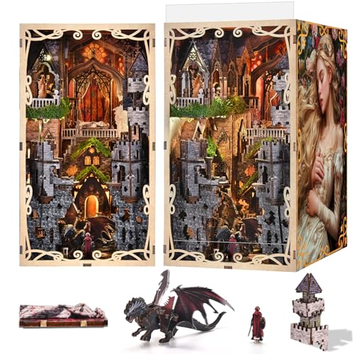 MiniCity Book Nook Kit, 3D Holzpuzzle Buchstütze Bücherregaleinsatz Dekoration für Jugendliche und Erwachsene-Sleeping Beauty MiniCity Book Nook Kit, 3D Holzpuzzle Buchstütze Bücherregaleinsatz Dekoration für Jugendliche und Erwachsene-Sleeping Beauty von MiniCity