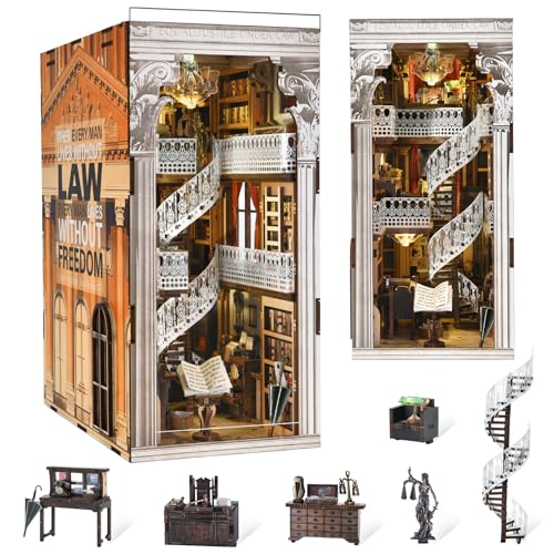 MiniCity Book Nook Kit, 3D Miniatur Puppenhaus Book Nook Kit mit LED-Licht für Teenager und Erwachsene von MiniCity