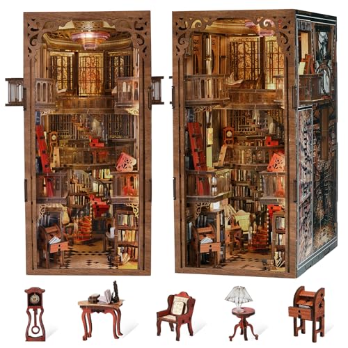 MiniCity Book Nook Kit, DIY Miniatur Puppenhaus Booknook Kit für Jugendliche und Erwachsene (Abbey Library) von MiniCity