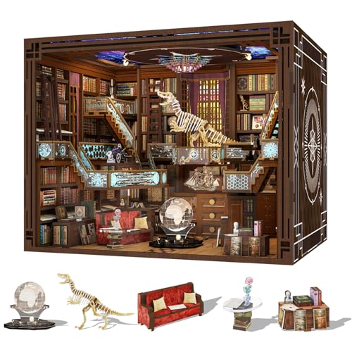 MiniCity DIY Book Nook Kit, Library Miniature Dollhouse Booknook Kit with LED Light for Teens and Adults (Beyond Library Max) von MiniCity