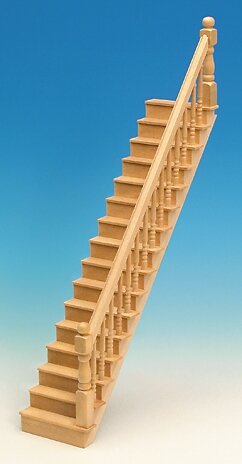 MiniMundus geradläufige Treppe für das Puppenhaus, Bausatz von MiniMundus