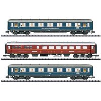 MiniTrix 18259 N 3er-Set Personenwagen F-Zug F41 Senator der DB 1.Klasse A4üe, ABü-38, Speisewagen WR4ü 3er-Set MiniTrix 18259 N 3er-Set Personenwagen F-Zug F41 Senator der DB 1.Klasse A4üe, ABü-38, Speisewagen WR4ü 3er-Set von MiniTrix