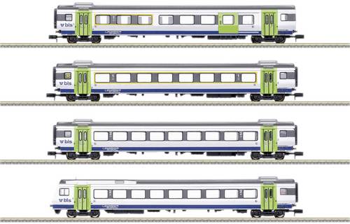 MiniTrix 18293 N 4er-Set Perwonenwagen GoldenPassLine der BLS von MiniTrix