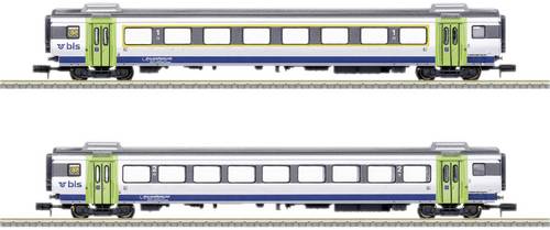 MiniTrix 18294 N 2er-Set Perwonenwagen GoldenPassLine der BLS von MiniTrix