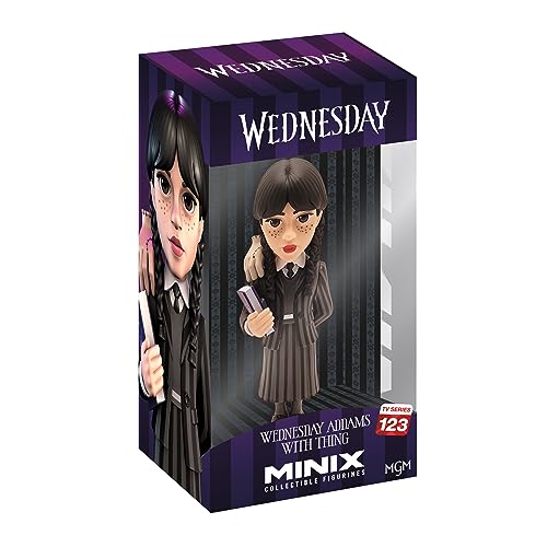 MINIX Collectible Figurines, Wednesday - Wednesday with Thing, 12 cm Sammelfigur, Ab 17+ Jahren, Deutsch von MINIX