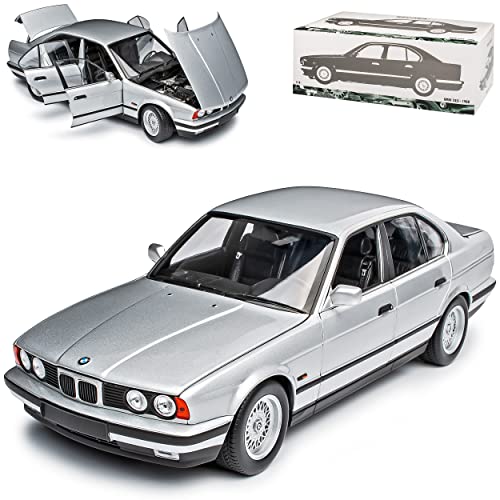 B*M*W 5er E34 535I Silber 1987-1996 1/18 Minichamps Modell Auto mit individiuellem Wunschkennzeichen von Minichamps B-M-W