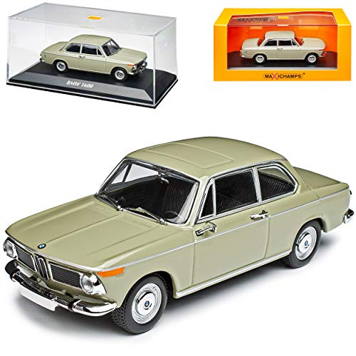 B*M*W 1600 1602 Coupe Beige Neue Klasse 1962-1972 1/43 Minichamps Maxichamps Modell Auto mit individiuellem Wunschkennzeichen von Minichamps B-M-W