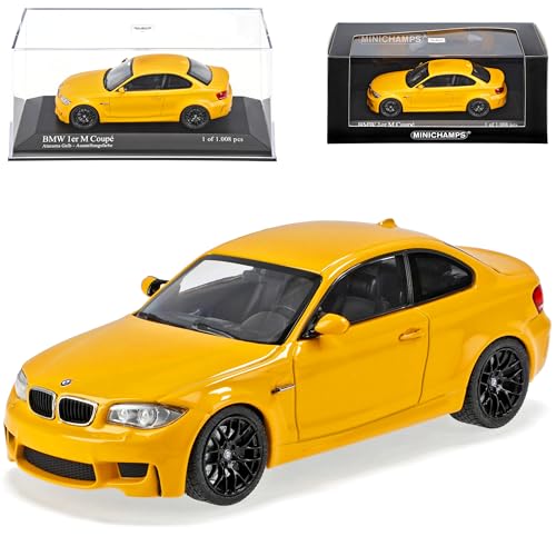 B*M*W 1er 1 M Coupe Coupe Gelb E82 2007-2013 1/43 Minichamps Modell Auto mit individiuellem Wunschkennzeichen von Minichamps B-M-W