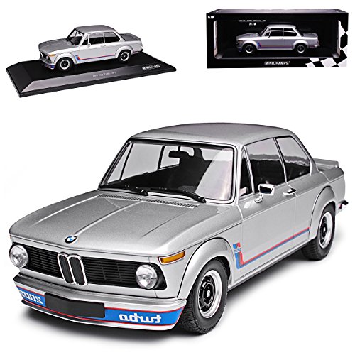 B*M*W 2002 Turbo Silber 1973-1974 1/18 Minichamps Modell Auto mit individiuellem Wunschkennzeichen von Minichamps B-M-W