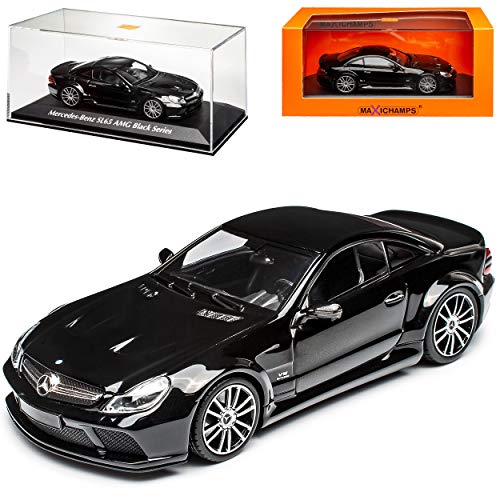 Mercedes-B SL-Klasse R230 SL65 AMG Black Series Schwarz Modell 2001-2011 Version ab 2. Modellpflege 2008-2011 1/43 Minichamps Maxichamps Modell Auto von Minichamps Mercedes-Benz