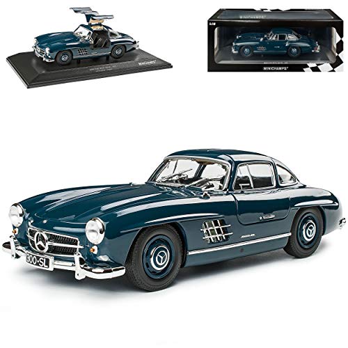 Mercedes-Benz 300SL SL-Klasse Coupe Dunkel Blau W198 1954-1963 Flügeltürer limitiert 300 Stück 1/18 Minichamps Modell Auto von Minichamps Mercedes-Benz