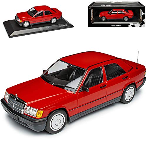 Mercedes-B C-Klasse 190E W201 Limousine Rot 1982-1993 limitiert 1 von 702 1/18 Minichamps Modell Auto mit individiuellem Wunschkennzeichen von Minichamps Mercedes-Benz