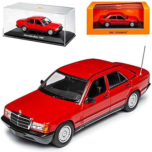 Mercedes-B C-Klasse 190E W201 Rot 1982-1993 1/43 Minichamps Maxichamps Modell Auto mit individiuellem Wunschkennzeichen von Minichamps Mercedes-Benz