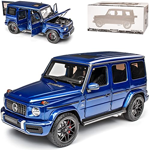 Mercedes-B G-Klasse G63 AMG W463 Blau Metallic Neue Generation Ab 2018 limitiert 1 von 300 1/18 Minichamps Modell Auto mit individiuellem Wunschkennzeichen von Minichamps Mercedes-Benz