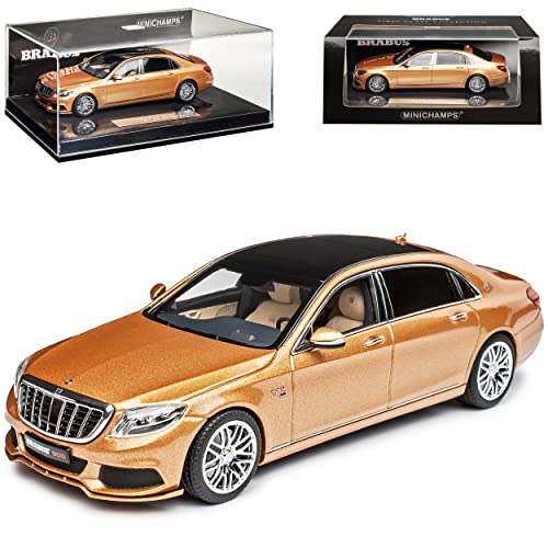 Mercedes-Benz Maybach S-Klasse W222 Bra-Bus 900 Gold Metallic Modell 2013-2020 1/43 Minichamps Modell Auto mit individiuellem Wunschkennzeichen von Minichamps Mercedes-Benz