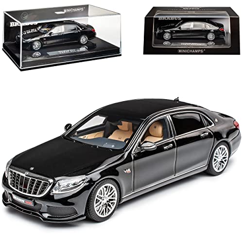 Mercedes-Benz Maybach S-Klasse W222 Bra-Bus 900 Schwarz Modell 2013-2020 1/43 Minichamps Modell Auto mit individiuellem Wunschkennzeichen von Minichamps Mercedes-Benz