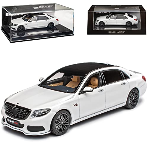 Mercedes-B Maybach S-Klasse W222 Bra-Bus 900 Weiss Modell 2013-2020 1/43 Minichamps Modell Auto mit individiuellem Wunschkennzeichen von Minichamps Mercedes-Benz