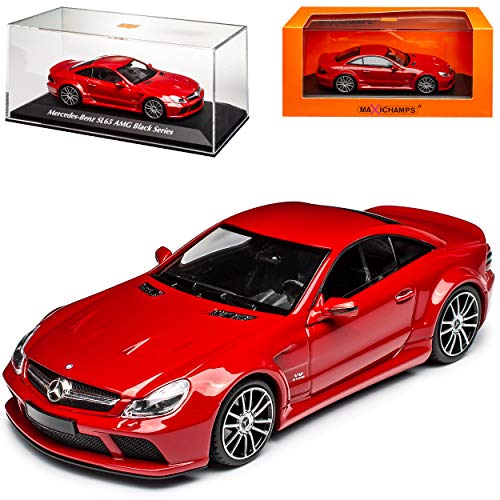 Mercedes-Benz SL-Klasse R230 SL65 AMG Black Series Rot Modell 2001-2011 Version ab 2. Modellpflege 2008-2011 1/43 Minichamps Maxichamps Modell Auto mit individiuellem Wunschkennzeichen von Minichamps Mercedes-Benz