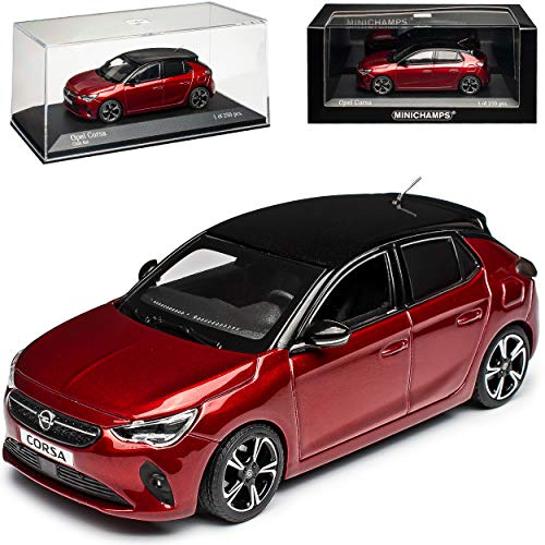 Opel Corsa F Dunkel Chili Rot Metallic mit Dach Schwarz Ab 2019 1/43 Minichamps Modell Auto mit individiuellem Wunschkennzeichen von Minichamps Opel