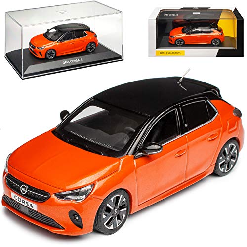 Opel Corsa F Power Orange mit Dach Schwarz Ab 2019 1/43 Minichamps Modell Auto mit individiuellem Wunschkennzeichen von Minichamps Opel