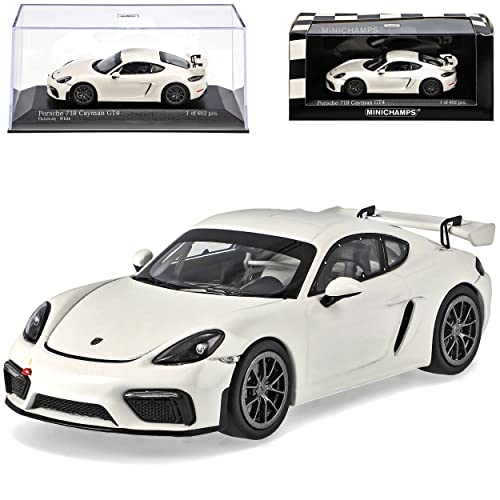 Porsche 718 Cayman 982 GT4 Coupe Plainbody Weiss Ab 2016 limitiert 402 Stück Weltweit 1/43 Minichamps Modell Auto mit individiuellem Wunschkennzeichen von Minichamps Porsche