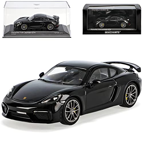 Porsche 718 Cayman 982 GT4 Coupe Schwarz Ab 2016 limitiert 336 Stück Weltweit 1/43 Minichamps Modell Auto mit individiuellem Wunschkennzeichen von Minichamps Porsche