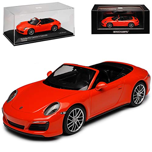 Porsche 911 991 II Carrera 4 Cabrio Lava Orange Modell ab 2012 Version Ab Facelift 2015 1/43 Minichamps Modell Auto von Minichamps Porsche