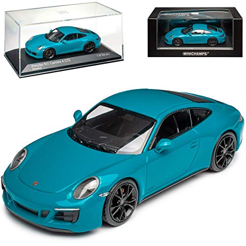 Porsche 911 991 II Carrera 4 GTS Coupe Miami Blau Modell 2011-2019 Version Ab Facelift 2015 1/43 Minichamps Modell Auto von Minichamps Porsche