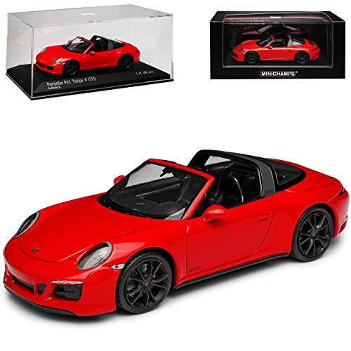 Porsche 911 991 II Targa 4 GTS Cabrio Rot Modell ab 2012 Ab Facelift 2015 1/43 Minichamps Modell Auto mit individiuellem Wunschkennzeichen von Minichamps Porsche