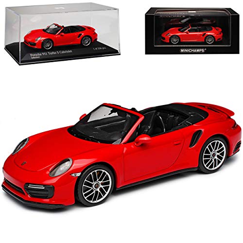 Porsche 911 991 II Turbo S Cabrio Rot Modell ab 2012 Ab Facelift 2015 1/43 Minichamps Modell Auto von Minichamps Porsche