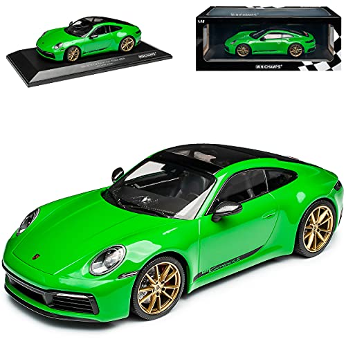 Porsche 911 992 Coupe 4S Python Grün Neue Generation Ab 2019 limitiert 1 von 304 Stück 1/18 Minichamps Modell Auto mit individiuellem Wunschkennzeichen von Minichamps Porsche