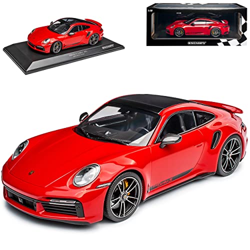 Minichamps Porsche 911 992 Coupe Turbo S Rot Neue Generation Ab 2019 limitiert 1 von 302 Stück 1/18 Modell Auto mit individiuellem Wunschkennzeichen von Minichamps Porsche