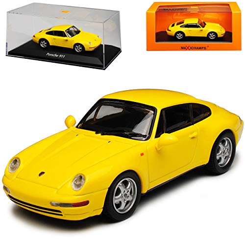 Porsche 911 993 Coupe Gelb 1993-1998 1/43 Minichamps Maxichamps Modell Auto mit individiuellem Wunschkennzeichen von Minichamps Porsche