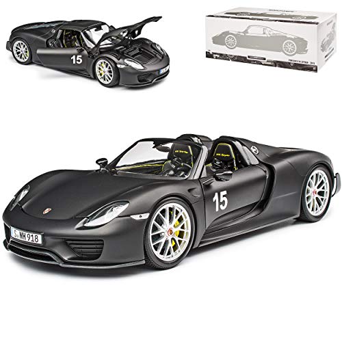 Porsche 918 Spyder Matt Schwarz Weissach Package limitiert 300 Stück 1/18 Minichamps Modell Auto mit individiuellem Wunschkennzeichen von Minichamps Porsche