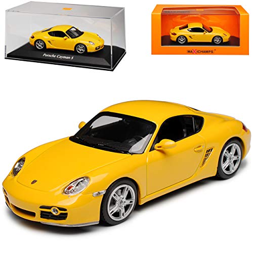 Porsche Cayman S 987c Coupe Gelb 1. Generation 2005-2013 1/43 Minichamps Maxichamps Modell Auto mit individiuellem Wunschkennzeichen von Minichamps Porsche