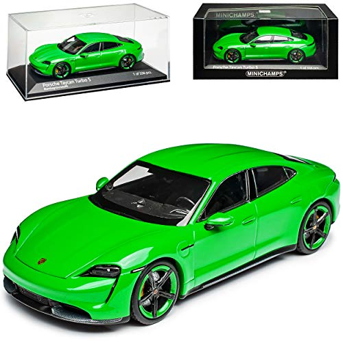 Porsche Taycan Turbo S Limousine Grün Metallic Ab 2019 1/43 Minichamps Modell Auto mit individiuellem Wunschkennzeichen von Minichamps Porsche