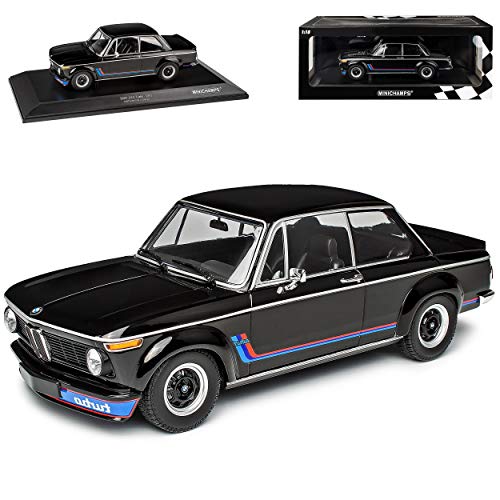 B-M-W 2002 Turbo Schwarz 1973-1974 1/18 Minichamps Modell Auto mit individiuellem Wunschkennzeichen von Minichamps