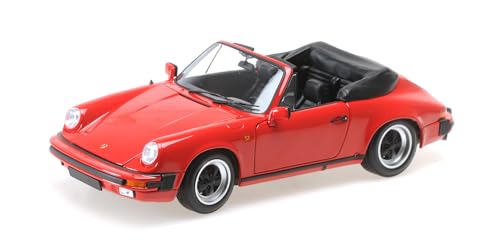 Minichamps 100063030 - Porsch. 911 Carrer. Cabriolet 3.2 Red 1983 with Openings - maßstab 1/18 - Modellauto von Minichamps