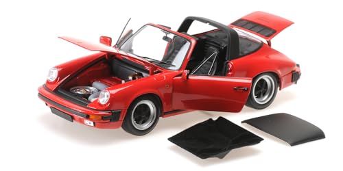 Minichamps 100063061 - Porsche 911 Carrera Targa-1983 - Rot Sammlerstück Miniaturauto rot von Minichamps