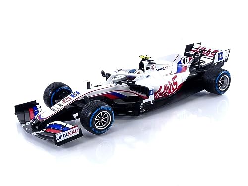 Minichamps 110211347 1:18 Uralkali Haas F1 Team VF-21-Mick Schumacher-Belgien GP 2021 Sammlerstück Miniaturauto, Mehrfarbig von Minichamps