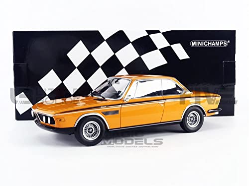 Minichamps 155028131-1:18 BMW 3.0 CSL-1971-Orange Sammlerstück Miniaturauto, Orange von Minichamps