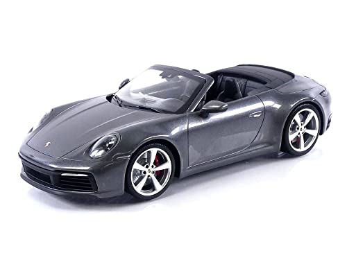 Minichamps 155067336 1:18 Porsche 911 Carrera 4S Cabriolet-2019-Grey Metallic Sammlerstück Miniaturauto, Grau von Minichamps