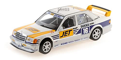 Minichamps 155903616 1:18 Mercedes-Benz 190E 2.5-16 Evo 1-Team Ms-Jet-Racing-Frank Biela-DTM 1990 Sammlerstück Miniatur Auto, Mehrfarbig von Minichamps